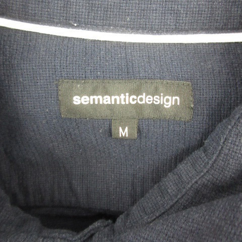 セマンティックデザイン SEMANTIC DESIGN カジュアルシャツ 七分袖 M ネイビー 紺 /YM39 メンズ_画像3