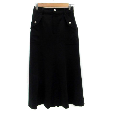  Lounie LOUNIE flair юбка длинный длина макси длина 38 чёрный черный /HO49 женский 