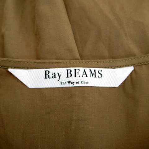 レイビームス Ray Beams ブラウス カットソー ノースリーブ スリットネック ブラウン 茶色 /MS33 レディースの画像4