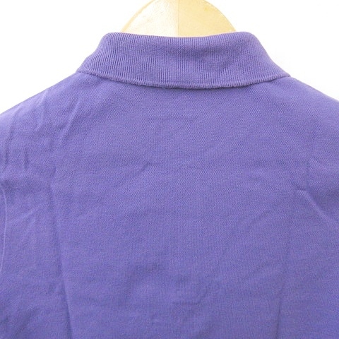 ラコステ ライブ Lacoste L!VE ポロシャツ 半袖 ロゴ 紫 パープル 2 メンズ_画像6