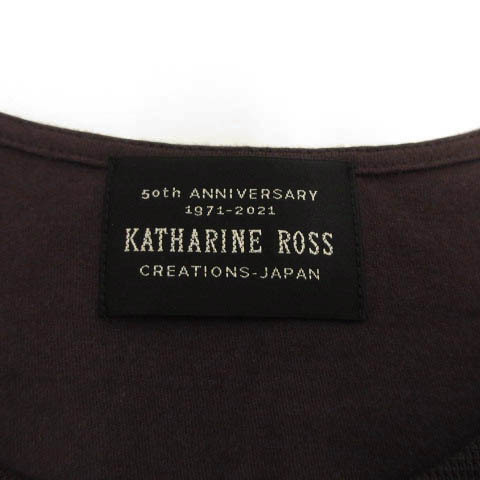 キャサリンロス KATHARINE ROSS カットソー フレンチスリーブ 切替え コットン混 日本製 ブラウン 茶 M レディース_画像9