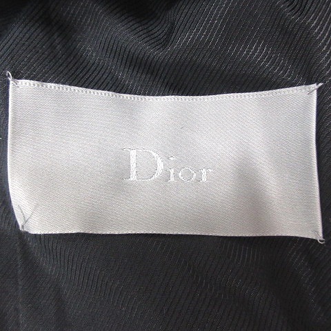 ディオールオム Dior HOMME ステンカラーコート 羊革 ボアライナー付き ウール アウター 44 約S ブラック STK メンズ_画像7