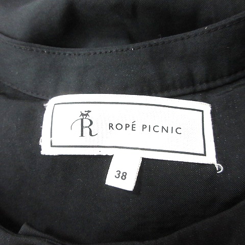 ロペピクニック ROPE Picnic シャツ ブラウス ノーカラー 七分袖 38 黒 ブラック /AU レディース_画像5