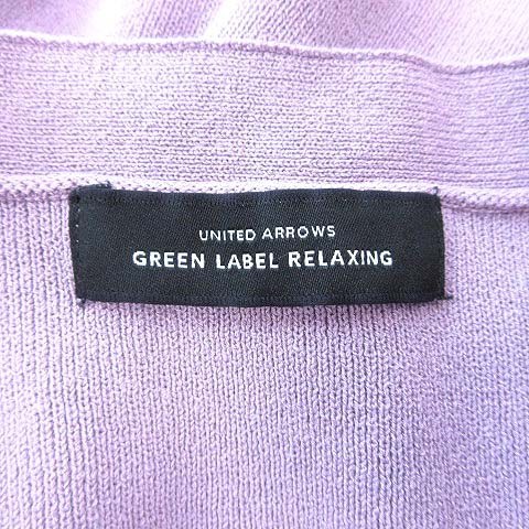 グリーンレーベルリラクシング ユナイテッドアローズ green label relaxing リブニット セーター 長袖 Vネック 紫 パープル /CT レディース_画像6