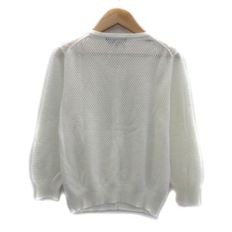  Untitled UNTITLED knitted cardigan round neck plain race 2 white white /YS30 lady's 