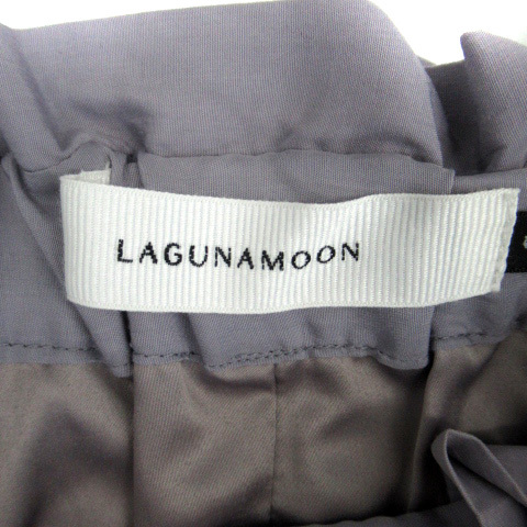 ラグナムーン LagunaMoon フレアスカート ロング丈 リボン S ブルーグレー /SM24 レディース_画像4
