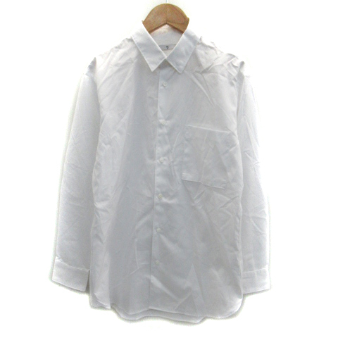 ユニクロ UNIQLO +J Yシャツ ワイシャツ ドレスシャツ 長袖 無地 XS 白 ホワイト /SM34 メンズ_画像1