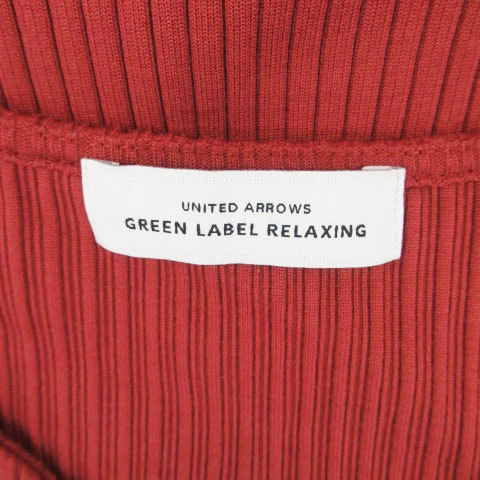グリーンレーベルリラクシング ユナイテッドアローズ green label relaxing カットソー Vネック 長袖 無地 赤 レッド /HO31 レディース_画像4