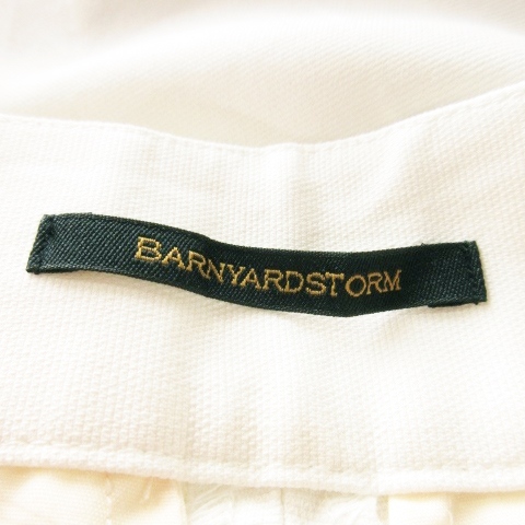  van yard storm BARNYARDSTORM pants cropped pants capri pants flax .linen. stretch high waist 0 white white /AH7 * lady's 