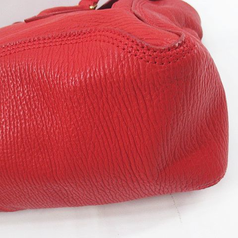 3.1 フィリップリム 3.1 phillip lim トートバッグ フラップ ゴールド金具 レッド 赤 レザー レディース_画像6