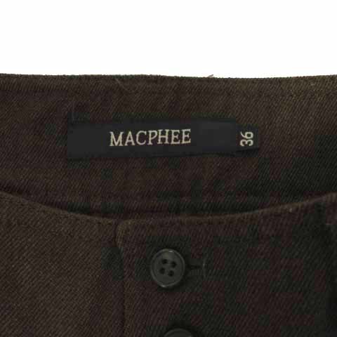 マカフィー MACPHEE トゥモローランド パンツ カーゴパンツ クロップド丈 日本製 ウール カーキ系 カーキブラウン 36 レディース_画像9