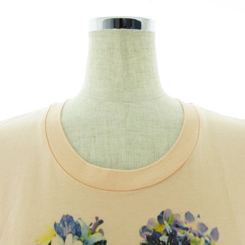  Ne-Net Ne-net футболка cut and sewn короткий рукав вырез лодочкой хлопок тонкий принт розовый tops /BT женский 