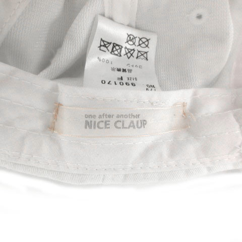 ナイスクラップ NICE CLAUP キャップ 帽子 レタリング刺繍 コットン ホワイト 白 ブラック 黒 F レディース_画像7