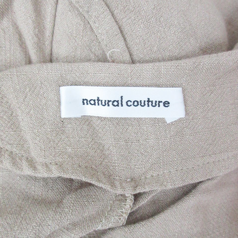 ナチュラルクチュール natural couture ベスト ロング丈 ダブルボタン リボン付き リネン混 F ベージュ /FF3 レディース_画像5
