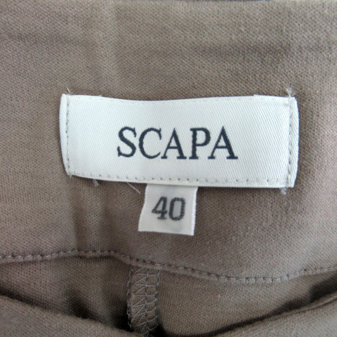 スキャパ SCAPA カットソー 長袖 スリットネック 無地 40 ベージュ /SY19 レディース_画像3