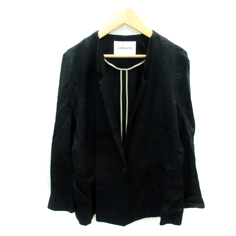  La Totalite La TOTALITE tailored jacket средний длина одноцветный одиночный кнопка чёрный черный /SY22 женский 