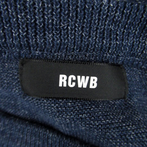 ロデオクラウンズワイドボウル RODEO CROWNS WIDE BOWL RCWB ニット セーター ラウンドネック 長袖 無地 オーバーサイズ M 紺 ネイビー /HO_画像4