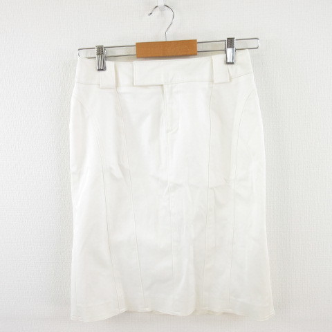  Michel Klein MICHEL KLEIN knee height skirt tight eggshell white white 38 *A130 lady's 