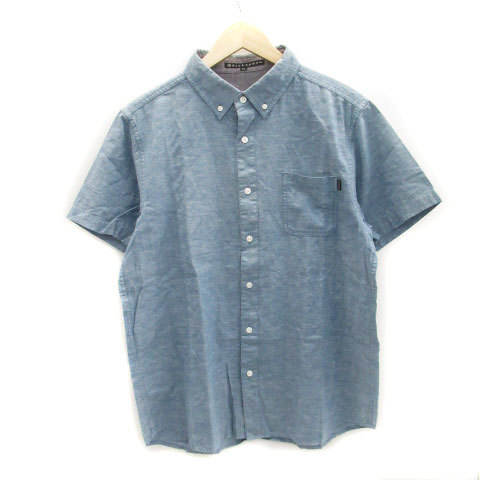 ビルアンバーグ BILL AMBERG カジュアルシャツ 半袖 ボタンダウン リネン混 大きいサイズ XL ライトブルー 水色 /MS20 メンズ_画像1