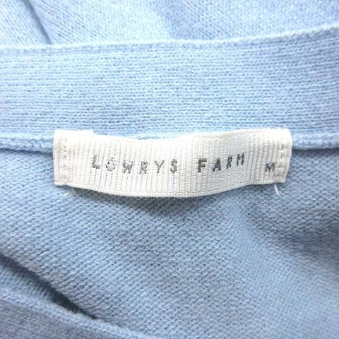  Lowrys Farm LOWRYS FARMdo Ла Манш вязаный cut and sewn длинный рукав V шея M бледно-голубой голубой /CT #MO женский 
