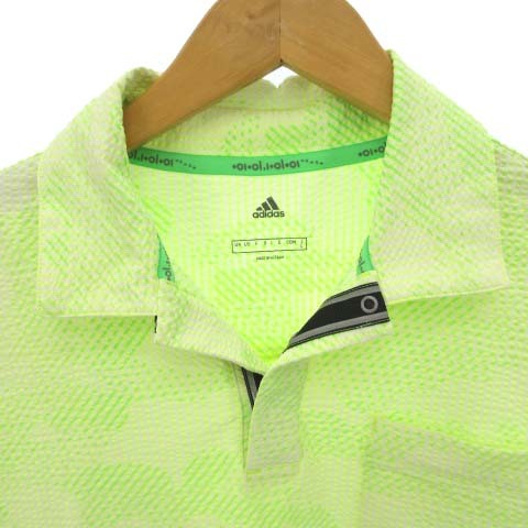  Adidas adidas рубашка cut and sewn короткий рукав половина кнопка стрейч зеленый зеленый серия L #GY01 мужской 