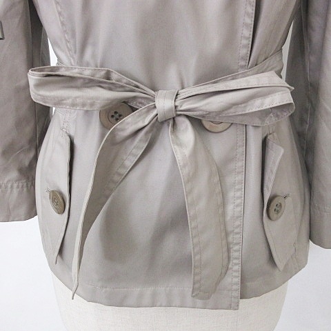  Fragile FRAGILE jacket 7 minute sleeve Tailor color gya The - collar double roll up belt mocha rose Brown 38 lady's 