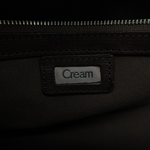 クリーム CREAM レザー トートバッグ ハンドバッグ 手提げ鞄 茶 ブラウン レディース_画像7