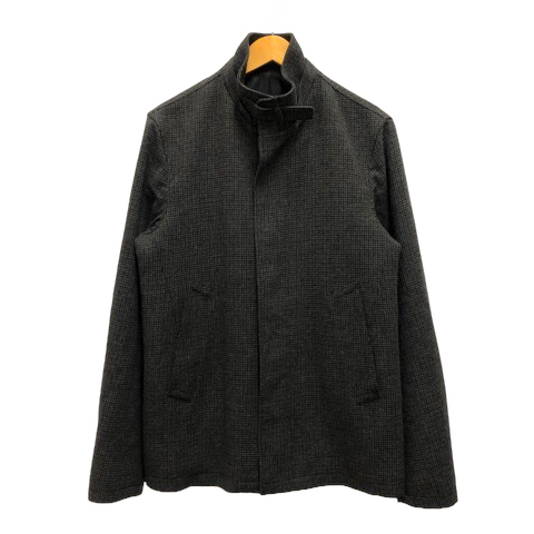 ヘルノ HERNO コート ジャケット アウター ウール混 センターベント チェック柄 長袖 44 チャコールグレー メンズ