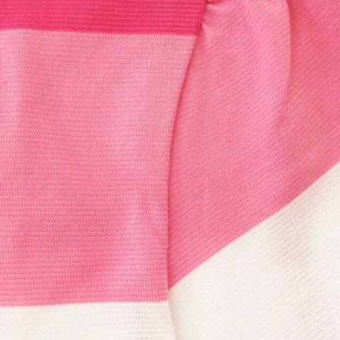 ポールスチュアート PAUL STUART SPORT ポロシャツ 半袖 ボーダー ロゴ コットン混 ピンク ホワイト M トップス ゴルフウェア レディース_画像7