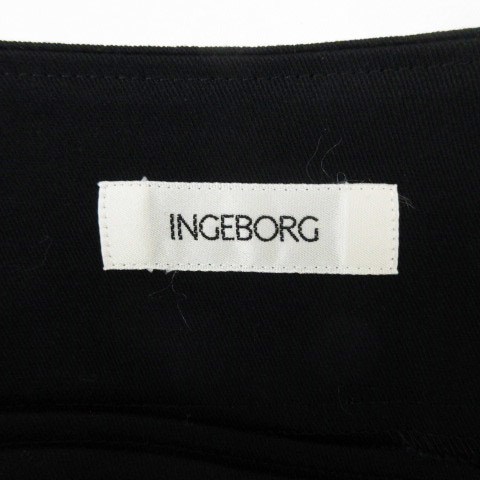 インゲボルグ INGEBORG ラップ スカート ストレッチ ブラック S 230626E レディース_画像3
