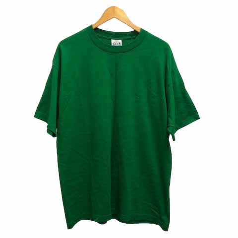 プロクラブ PRO CLUB Tシャツ ラウンドネック リブ コットン 無地 半袖 XL 緑 グリーン メンズ_画像1
