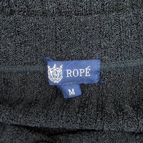  Rope ROPE knitted cardigan round neck short sleeves short M black black /HO17 lady's 