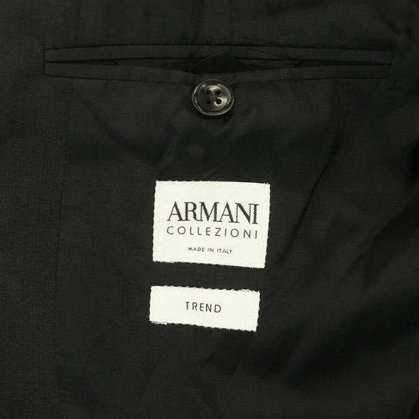 アルマーニ コレツィオーニ TREND スーツ セットアップ 上下 シャドウストライプ テーラードジャケット 2B パンツ スラックス イタリア製_画像6