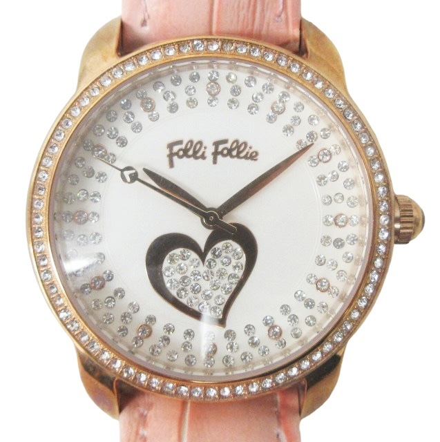 フォリフォリ Folli Follie WF13B008SSS-PI 腕時計 ホワイト文字盤 ゴールド 金 白 ピンク 0615 その他_画像1