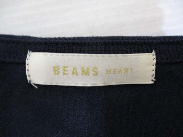 ビームスハート BEAMS HEART 半袖 フレア カットソー 濃紺 ネイビー 裾アシンメトリー レディースの画像4