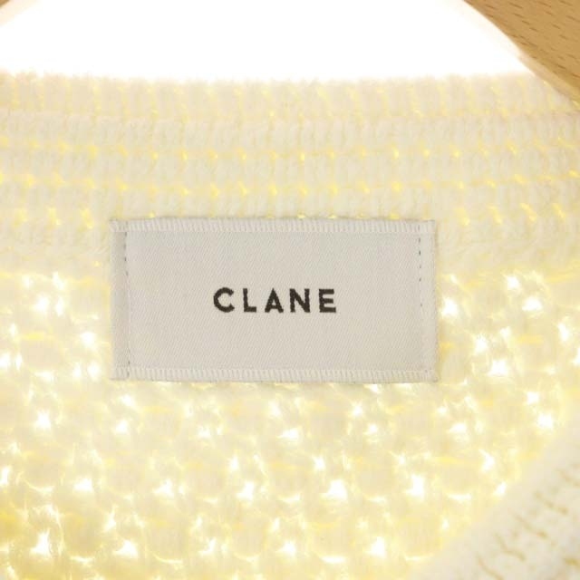 klaneCLANE 23SS 3D DOT HALF SLEEVE KNIT CARDIGAN cardigan knitted 7 minute sleeve cotton 1 eggshell white /DO #OS lady's 