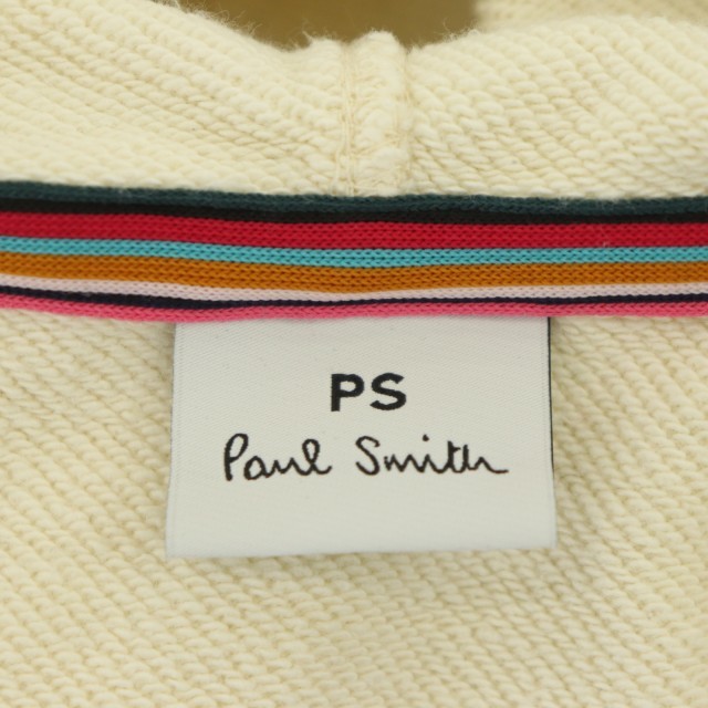 ピーエスポールスミス PS Paul Smith 21AW フード プルオーバー パーカー 長袖 刺繍ワッペン L アイボリー /AA ■OS レディースの画像3