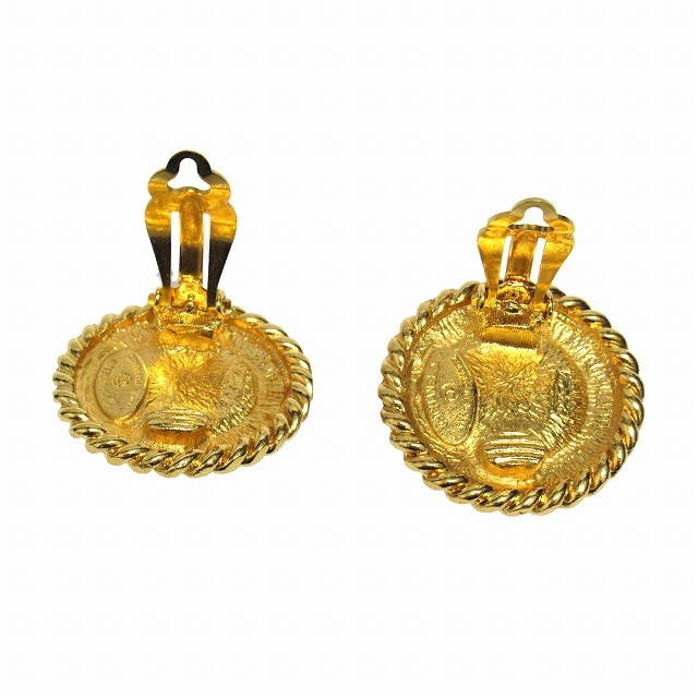 美品 シャネル vintage CHANEL グリポア ラウンド イヤリング ココ