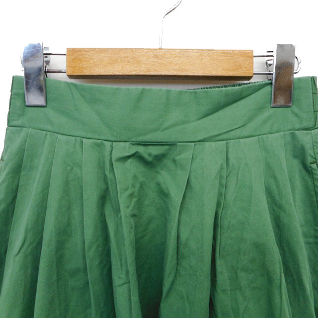  Nano Universe nano universe skirt flair long maxi height cotton cotton tuck plain 36 green green /NT16 lady's 