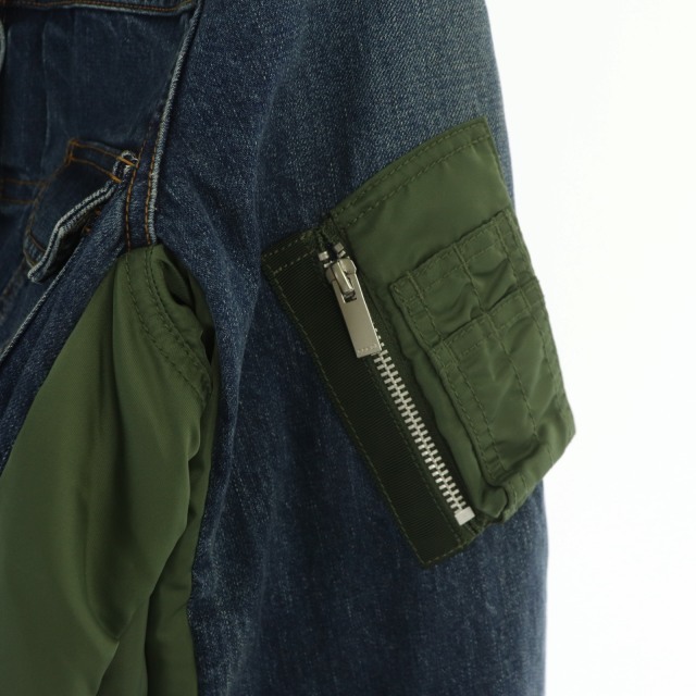 サカイ sacai 再構築 ドッキング MA-1 デニムジャケット ジージャン 前