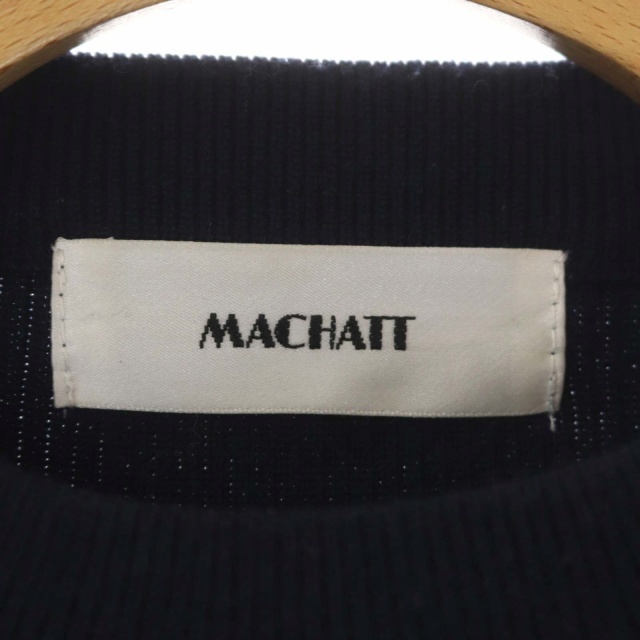 マチャット MACHATT リブニット ウール混 セーター 長袖 デザイン 紺 ネイビー /CM ■OS レディース_画像3