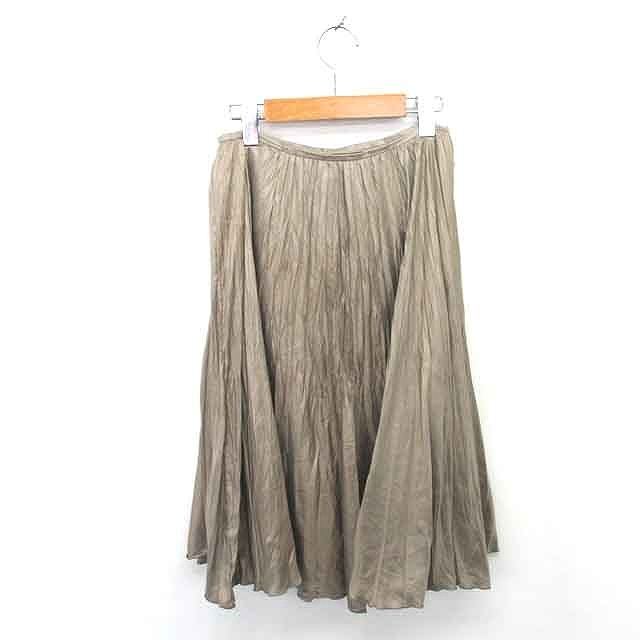  Michel Klein MICHEL KLEIN юбка в складку mi утечка длина длинный глянец тонкий 38 хаки /TT11 женский 
