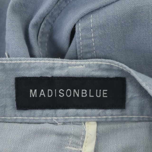 マディソンブルー MADISONBLUE 5POCKET SHORT SKIRT 台形スカート ひざ丈 カットオフ 00 水色 ライトブルー /DF ■OS レディースの画像3