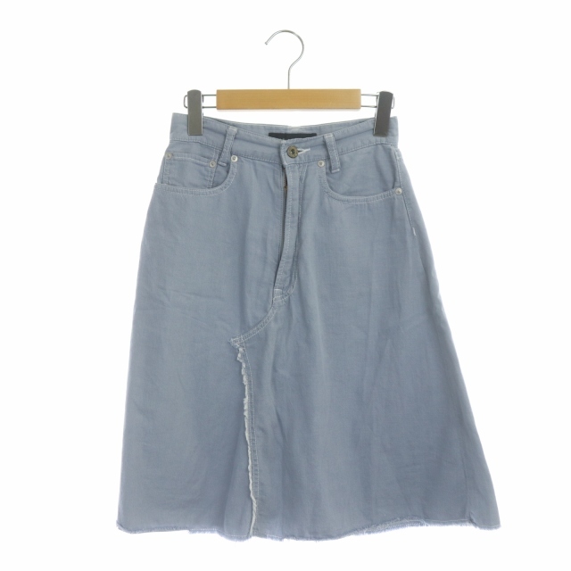 マディソンブルー MADISONBLUE 5POCKET SHORT SKIRT 台形スカート ひざ丈 カットオフ 00 水色 ライトブルー /DF ■OS レディースの画像1