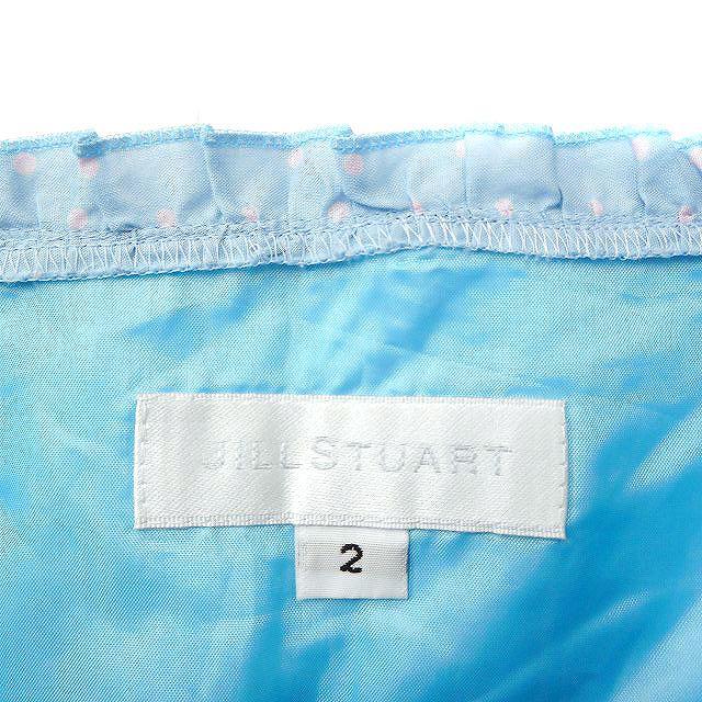  Jill Stuart JILL STUART dot pattern tiger pe-z skirt knee under height frill cotton cotton 2 light blue /FT6 lady's 