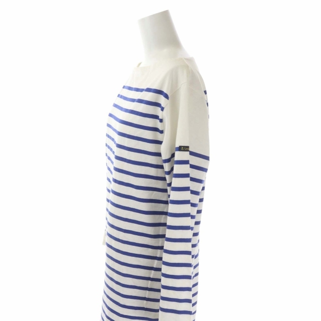  Le Minor Leminor border One-piece Mini long sleeve boat neck white white blue blue /DO #OS lady's 