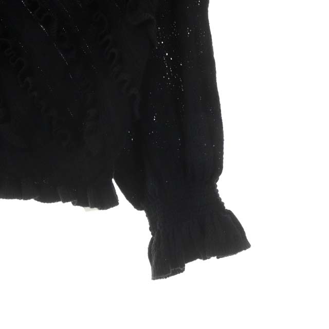 グレースコンチネンタル GRACE CONTINENTAL フラワー透かしニットトップ セーター 長袖 36 黒 ブラック /MF ■OS レディース_画像5