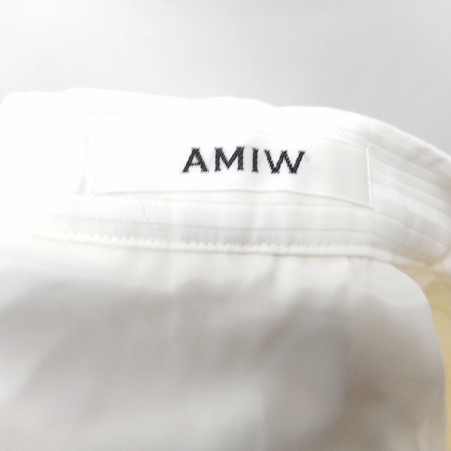 アミウ AMIW スカート フレア ギャザー ロング コットン シンプル 36 アイボリー 白 /KT10 レディース_画像3