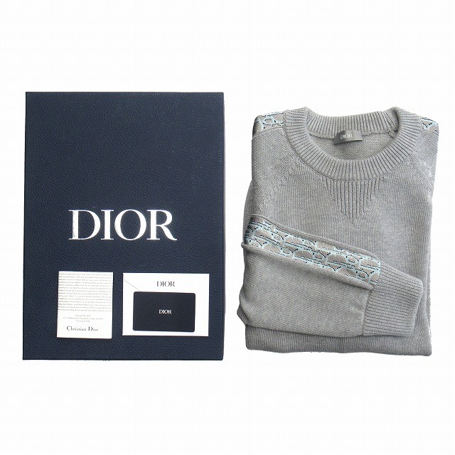 美品 21aw ディオール DIOR オブリーク コットンジャージー ニット