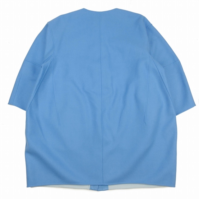 極美品 21AW ドゥロワー Drawer ウール ケヌキ ノーカラー コート